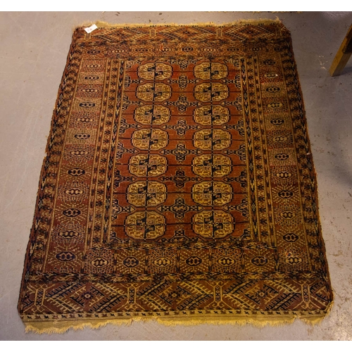 255 - TERRACOTTA + BLACK GROUND RUG AF 183L X 130W CM + TERRACOTTA GROUND RUG 143L X 113W CM