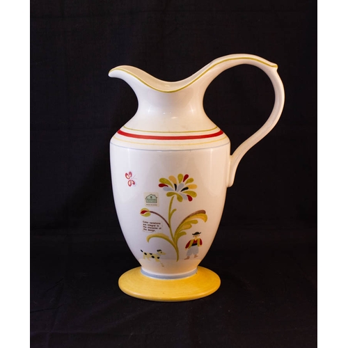 37 - HAND PAINTED WATERFORD JUG + PLATTER