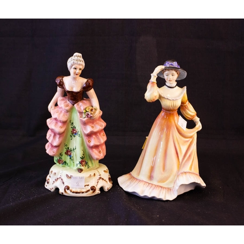 56 - MOLLY MALONE FIGURE, VET FIGURE + 2 CHINA FIGURES