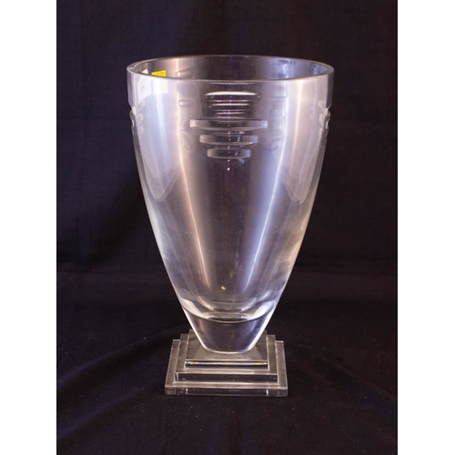 77 - WATERFORD CRYSTAL METROPOLITAN STEP BASE VASE 30H CM