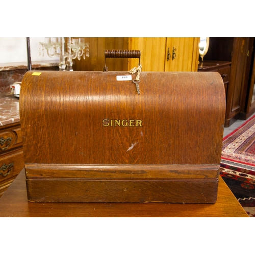 185 - SINGER SEWING MACHINE IN CASE