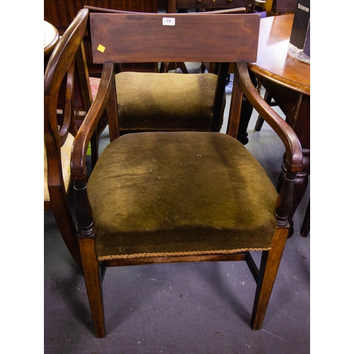 256 - 6 ANTIQUE MAHOGANY DINING CHAIRS A.F.