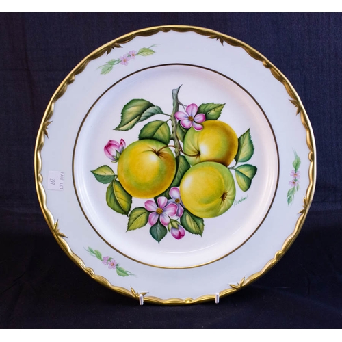 297 - 5 QUALITY BOHEM PORCELAIN HAND PAINTED PLATES. 30 CM DIAMETER. SIGNED AND NUMBERED.