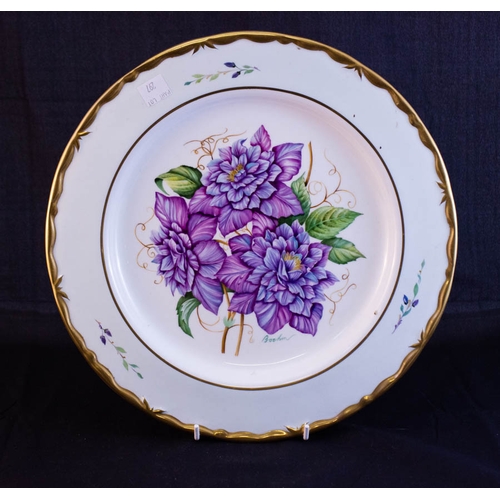 297 - 5 QUALITY BOHEM PORCELAIN HAND PAINTED PLATES. 30 CM DIAMETER. SIGNED AND NUMBERED.