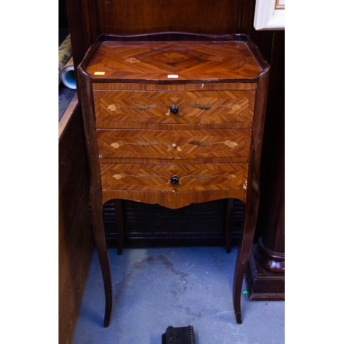 439 - PAIR OF FRENCH MARQUETRY KINGWOOD LOCKERS 38W X 30D X 72H CM