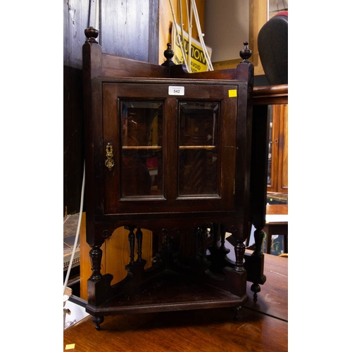 542 - PAIR OF MAHOGANY MINIATURE CORNER CABINETS 40 X 30 X 75H CM