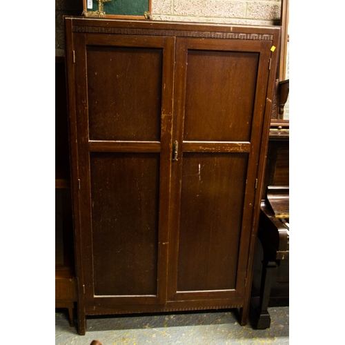 572 - ORANTE MAHOGANY OVERMANTLE  115 X 134 + 2 DOOR WARDROBE