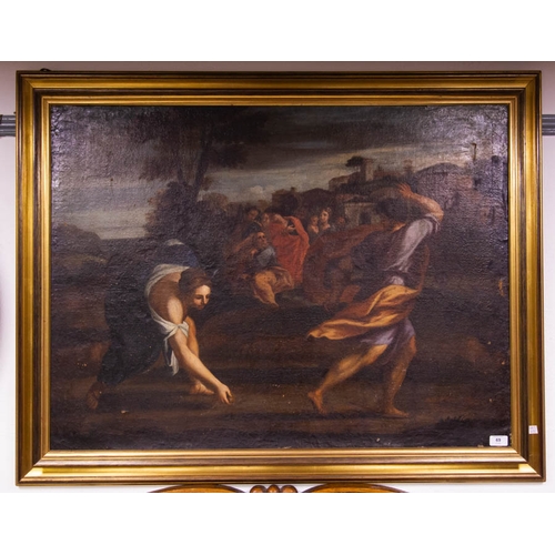 69 - OIL PAINTING ON CANVAS IN GILT FRAME 114W X 89H CM