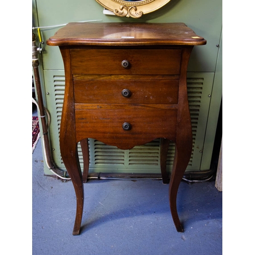 86 - MINIATURE 3 DRAWER FRENCH BOMBE CHEST 49 X 35 X 80