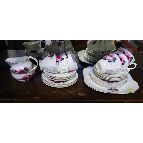 90 - 3 FLORAL PART TEA SETS