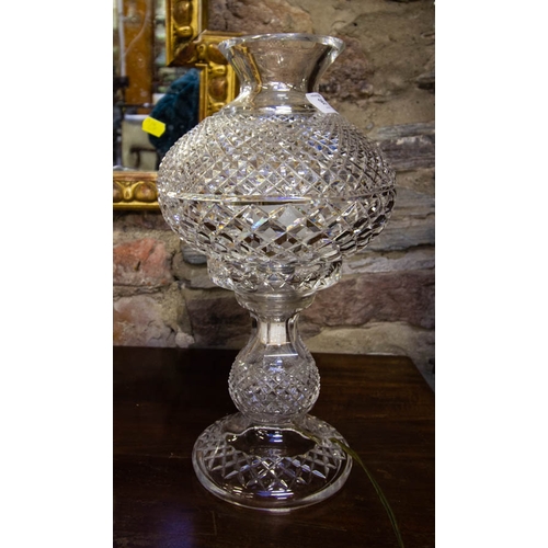 95 - WATERFORD CRYSTAL LAMP AF CHIP ON SHADE