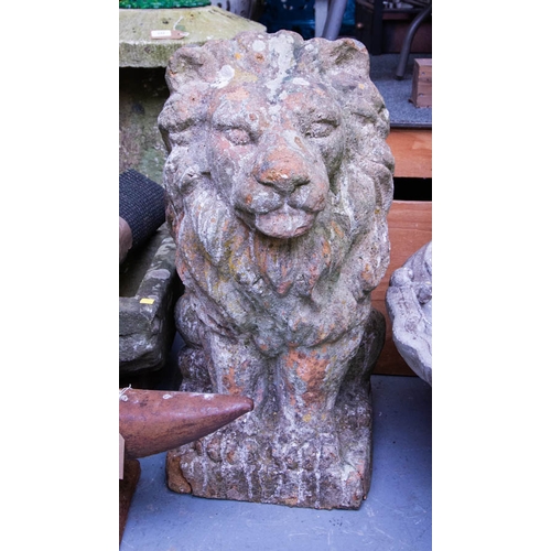 PAIR OF LARGE TERRACOTTA LIONS. 78 CM HIGH