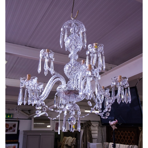 WATERFORD CRYSTAL 9 BRANCH CHANDELIER. 80 CM DROP