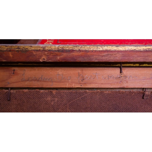 242 - OIL ON CANVAS LOADING THE PEAT WAGON SIGNED CAMPBELL 70 X 50H CM