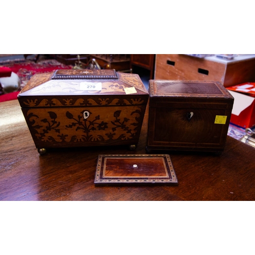 270 - 2 INLAID TEA CADDIES