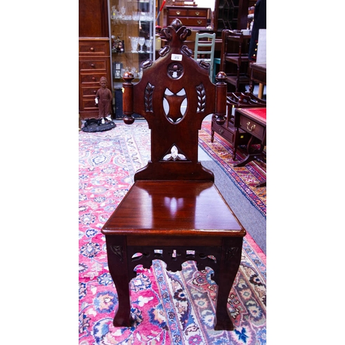 272 - ORNATE VICTORIAN MAHOGANY HALL CHAIR
