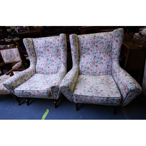 278 - PAIR OF VINTAGE FLORAL ARM CHAIRS