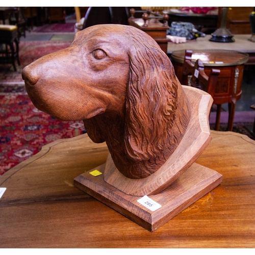 285 - CARVED OAK HOUND . 30CM H