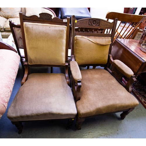 289 - 2 EDWARDIAN GENTS & LADIES CHAIRS
