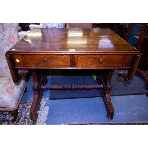 292 - INLAID ROSEWOOD SOFA TABLE - AS FOUND