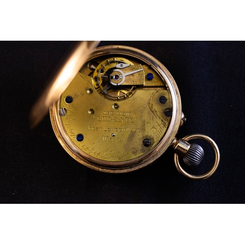479 - 9K GOLD GENTS POCKET WATCH BY BENSON, LONDON. 72 grams