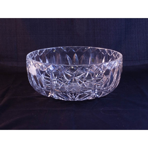 495 - CUT GLASS BOWL - NO STAMP. 25 CM DIAMETER