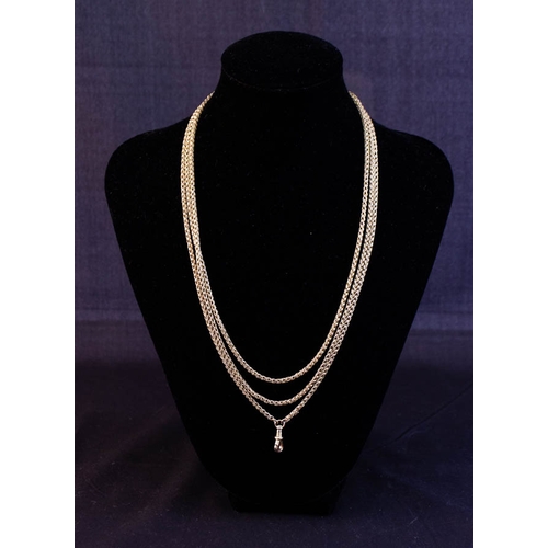 508 - 9K YELLOW GOLD MUFF CHAIN - 144CM, 30G