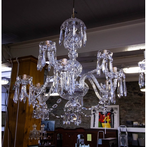 WATERFORD CRYSTAL 9 BRANCH CHANDELIER 80DIAM X 90CM DROP