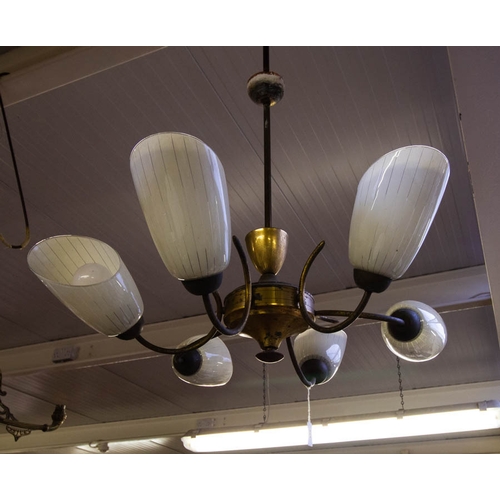521 - VINTAGE 6 BRANCH CEILING LIGHT 60W X 60H CM