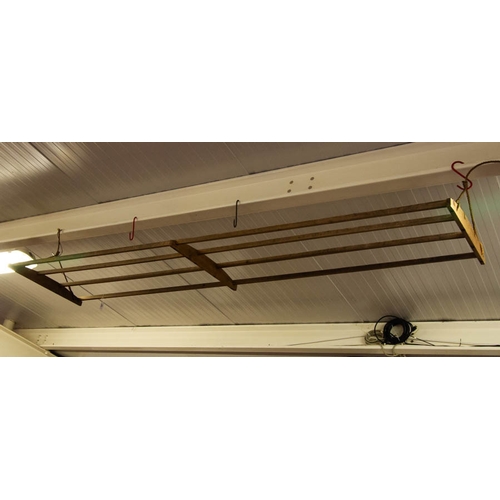 526 - LARGE ANTIQUE HANGING CLOTHES AIRER 126CM LONG