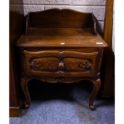 529 - PAIR OF OAK GALLERY BACK FRENCH LOCKERS 54W X 37D X 48H CM