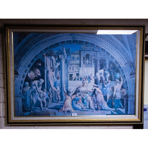 533 - JIGSAW PICTURE FRAMED 111W X 80H CM + 2 FURNISHING PRINTS