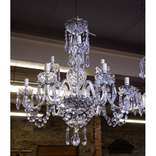 512 - WATERFORD CRYSTAL 9 BRANCH CHANDELIER 80DIAM X 90CM DROP