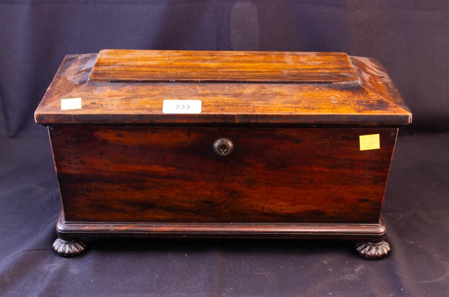 MAHOGANY TEA CADDY