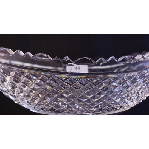 44 - WATERFORD CRYSTAL BOAT BOWL 32W X 23H CM - CHIP ON RIM