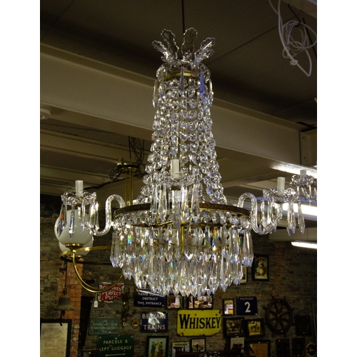WATERFORD CRYSTAL DUBLIN CASTLE CHANDELIER. 70 CM DIAMETER X 85 CM DROP