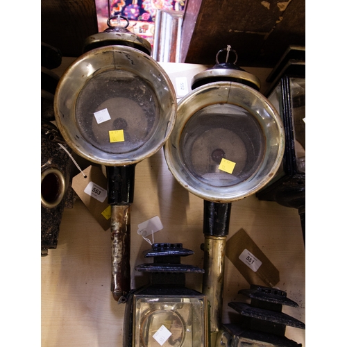 FINE PAIR OF ANTIQUE CARRIAGE LAMPS