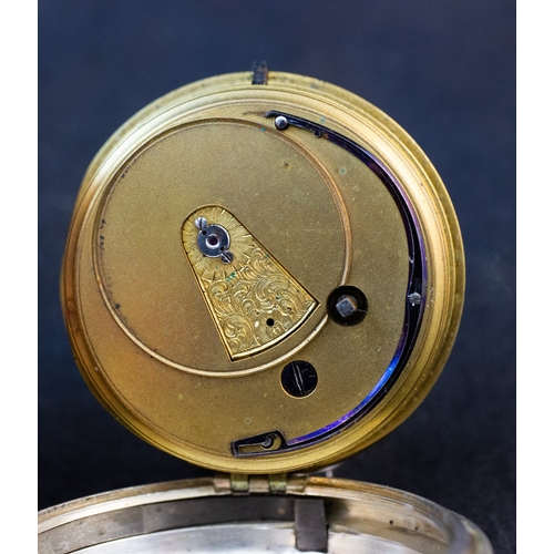 242 - SILVER OPEN FACE FUSEE POCKET WATCH, SIGNED ‘JOHN DONEGAN, DUBLIN’, NO. 18445,  HALLMARKED DUBLIN 18... 