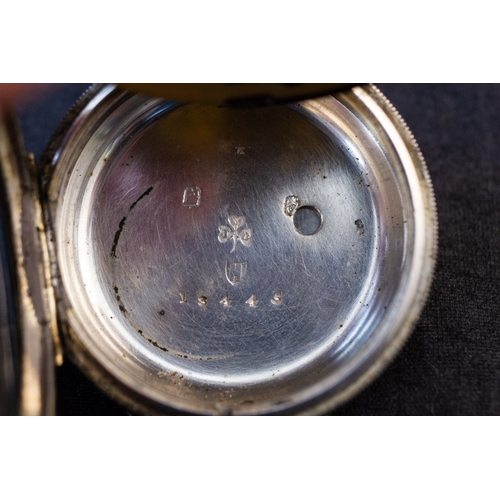 242 - SILVER OPEN FACE FUSEE POCKET WATCH, SIGNED ‘JOHN DONEGAN, DUBLIN’, NO. 18445,  HALLMARKED DUBLIN 18... 
