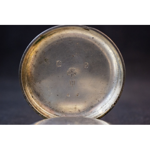 242 - SILVER OPEN FACE FUSEE POCKET WATCH, SIGNED ‘JOHN DONEGAN, DUBLIN’, NO. 18445,  HALLMARKED DUBLIN 18... 