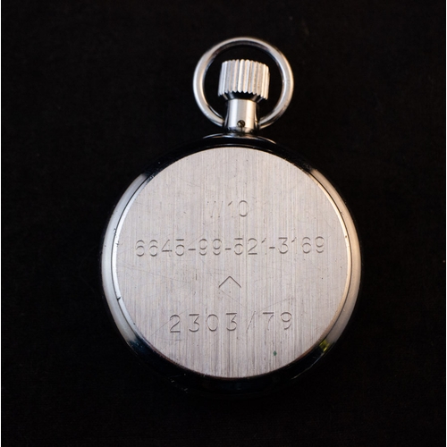 243 - SWISS CHROME MILITARY TIMER, CWC, 7 JEWEL, CROW’S FOOT ON DIAL