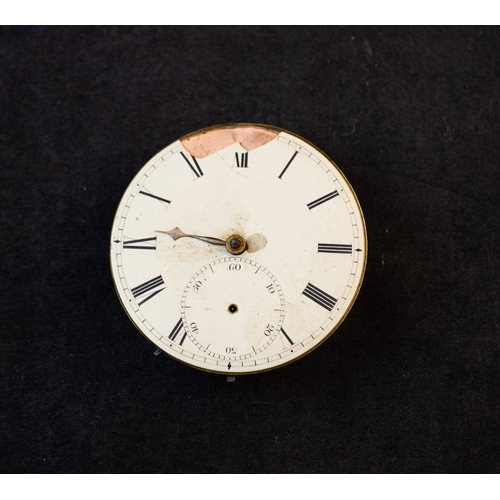 244 - EARLY FUSEE POCKET WATCH MOVEMENT, ‘DETACHED’ LEVER, SIGNED ‘H. SMITH & CO., LIMERICK, NO. 500’