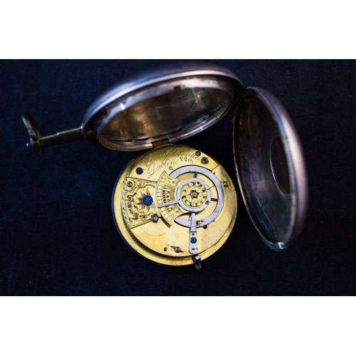 246 - RARE SILVER HALF-HUNTER VERGE POCKET WATCH,  SIGNED ‘OSBORNE & KEVILLE, DUBLIN’, HALLMARKED LONDON 1... 