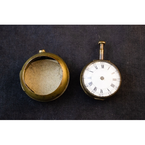 249 - GILT-METAL PAIR-CASE VERGE POCKET WATCH, MOVEMENT SIGNED ‘HU. CUNNINGHAM, DUBLIN, NO. 101’