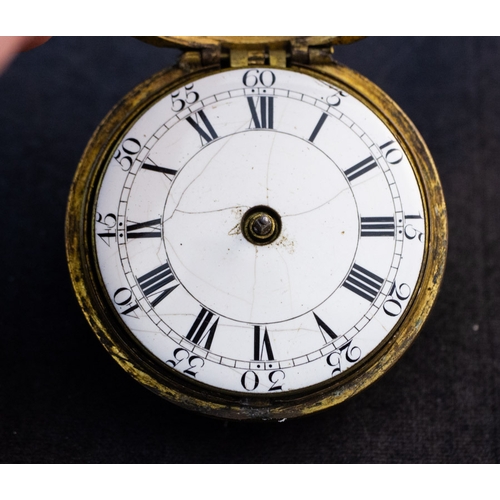 249 - GILT-METAL PAIR-CASE VERGE POCKET WATCH, MOVEMENT SIGNED ‘HU. CUNNINGHAM, DUBLIN, NO. 101’