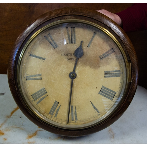 262 - ANTIQUE TWIN DIAL CLOCK , GANTER, DUBLIN. - AS FOUND WW.