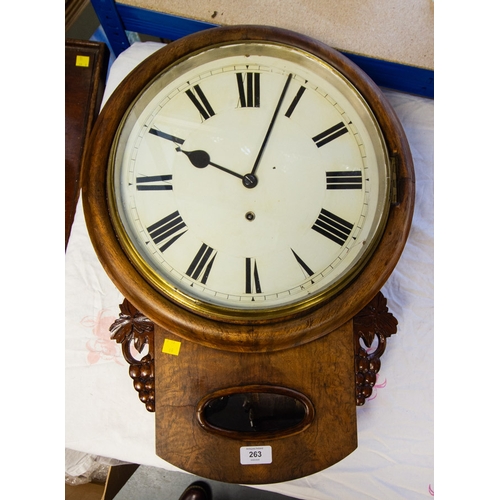 263 - DROP DIAL WALL CLOCK. 59 CM HIGH