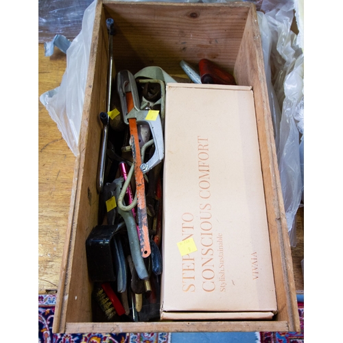 287 - TOOL BOX MIXED IN WOODEN BOX