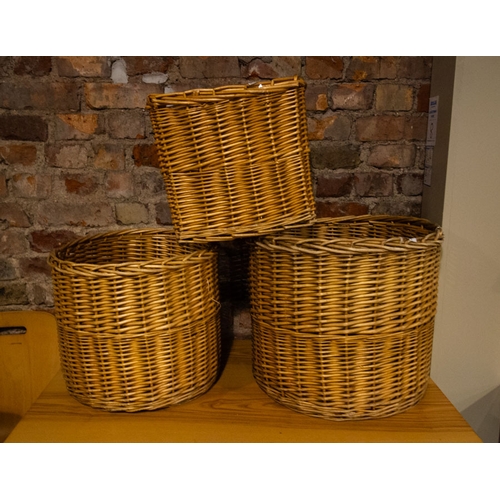 28 - 3 ASSORTED BASKETS - 2 ROUND, 1 SQUARE