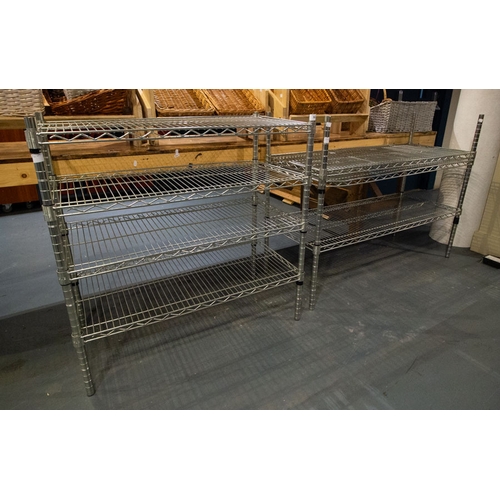 56 - 4 TIER + 3 TIER STAINLESS STEEL SHELVING UNITS - 90W + 120W CM
